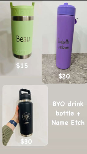 Etched Bottles & Cups